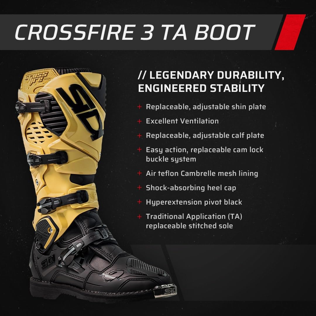 SiDI | Offroad Motorcycle Boots, Professional Motocross Boots for Men CROSSFIRE 3, Adjustable and Replaceable Buckles, Flex System, Hyper Extension Block - Image 6