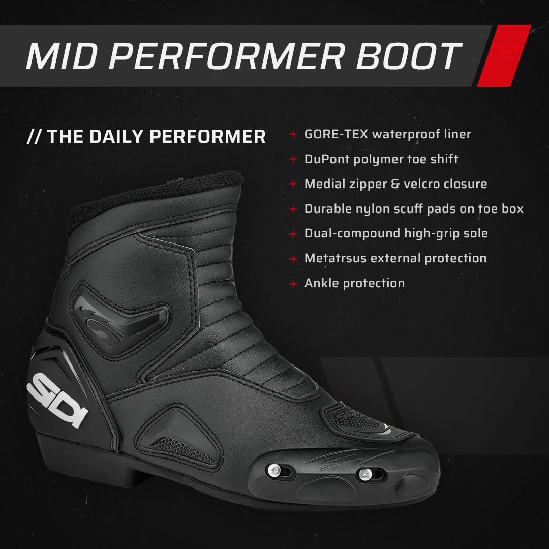 SiDI | Road Motorcycle Boots, Professional Racing Boots for Men MID PERFORMER, Shift Pad, Heel Cup - Image 7
