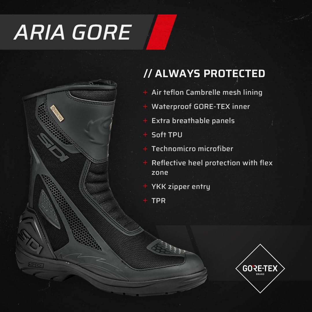 SIDI | Touring Motorcycle Boots, Professional Motocross Boots for Men ARIA GORE, Reflective Inserts, GORE-TEX Membrane - Image 7